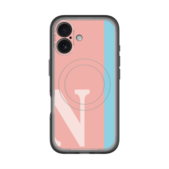 スリムプロテクションプレミアムケース with MagSafe［ オリジナル - initial color line - N pink ］