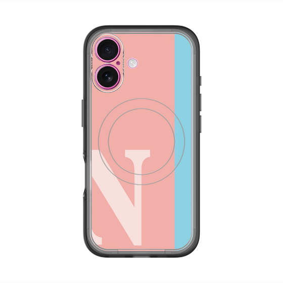 スリムプロテクションプレミアムケース with MagSafe［ オリジナル - initial color line - N pink ］