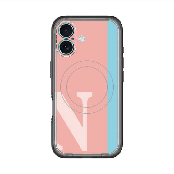 スリムプロテクションプレミアムケース with MagSafe［ オリジナル - initial color line - N pink ］