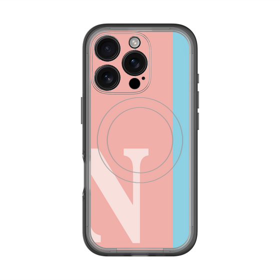 スリムプロテクションプレミアムケース with MagSafe［ オリジナル - initial color line - N pink ］