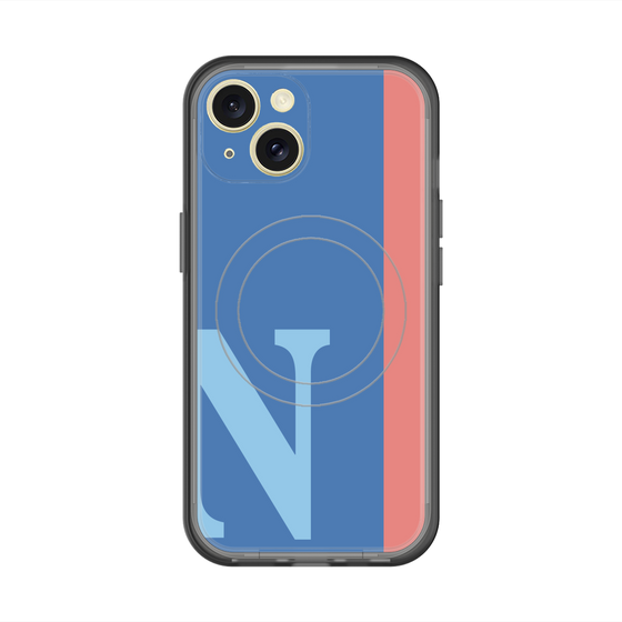 スリムプロテクションプレミアムケース with MagSafe［ オリジナル - initial color line - N blue ］