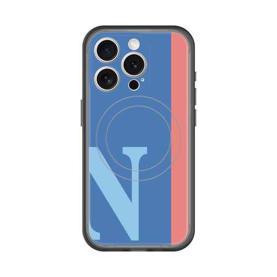 スリムプロテクションプレミアムケース with MagSafe［ オリジナル - initial color line - N blue ］