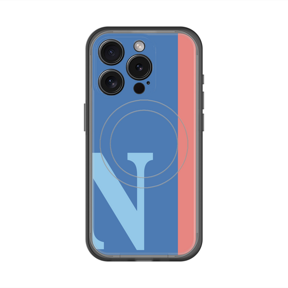 スリムプロテクションプレミアムケース with MagSafe［ オリジナル - initial color line - N blue ］