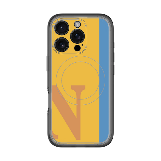 スリムプロテクションプレミアムケース with MagSafe［ オリジナル - initial color line - N orange ］