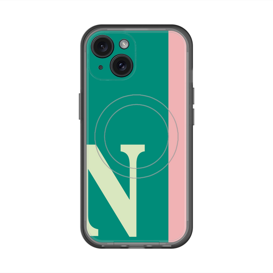 スリムプロテクションプレミアムケース with MagSafe［ オリジナル - initial color line - N green ］