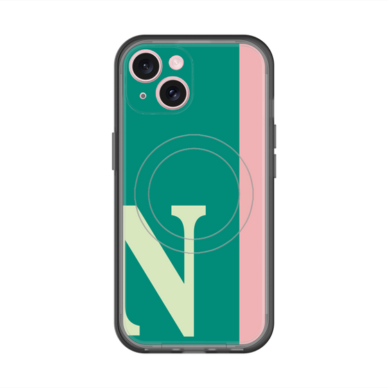 スリムプロテクションプレミアムケース with MagSafe［ オリジナル - initial color line - N green ］