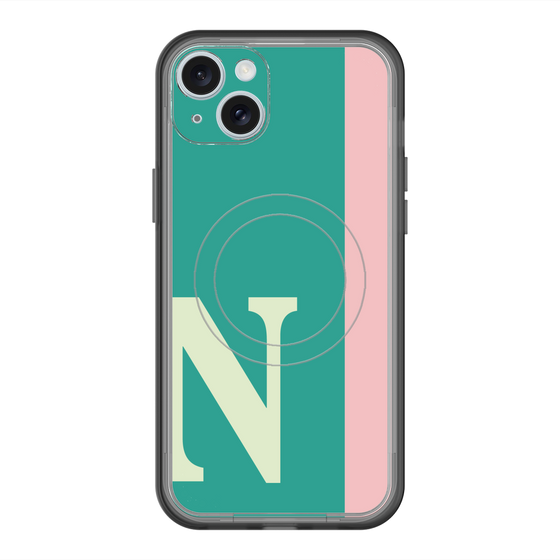 スリムプロテクションプレミアムケース with MagSafe［ オリジナル - initial color line - N green ］