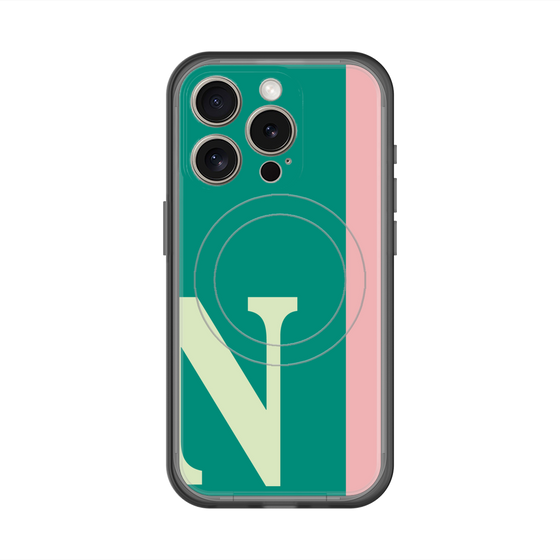 スリムプロテクションプレミアムケース with MagSafe［ オリジナル - initial color line - N green ］