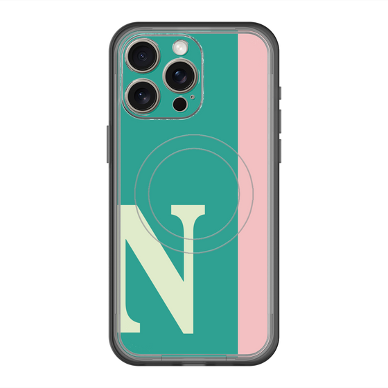 スリムプロテクションプレミアムケース with MagSafe［ オリジナル - initial color line - N green ］
