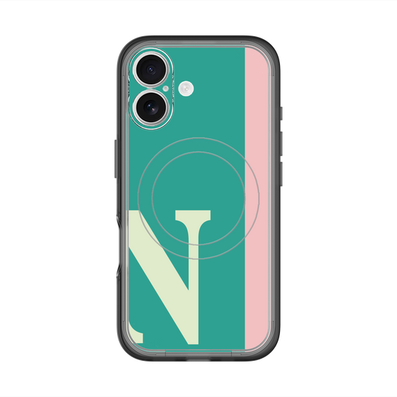 スリムプロテクションプレミアムケース with MagSafe［ オリジナル - initial color line - N green ］
