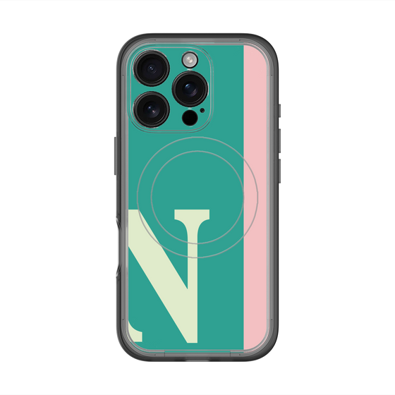 スリムプロテクションプレミアムケース with MagSafe［ オリジナル - initial color line - N green ］