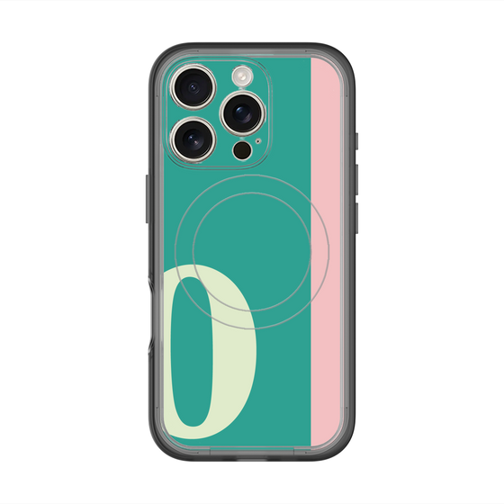 スリムプロテクションプレミアムケース with MagSafe［ オリジナル - initial color line - O green ］