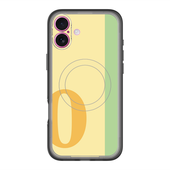 スリムプロテクションプレミアムケース with MagSafe［ オリジナル - initial color line - O yellow ］