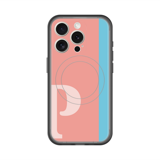 スリムプロテクションプレミアムケース with MagSafe［ オリジナル - initial color line - P pink ］