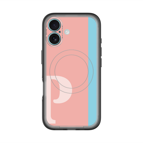 スリムプロテクションプレミアムケース with MagSafe［ オリジナル - initial color line - P pink ］