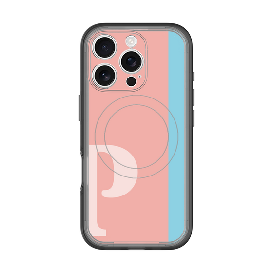 スリムプロテクションプレミアムケース with MagSafe［ オリジナル - initial color line - P pink ］