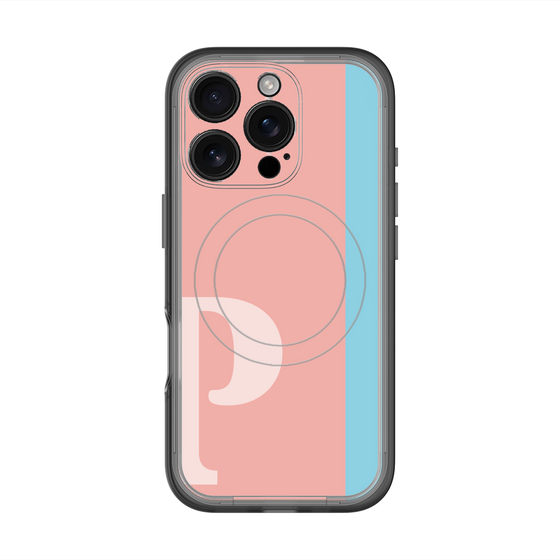 スリムプロテクションプレミアムケース with MagSafe［ オリジナル - initial color line - P pink ］