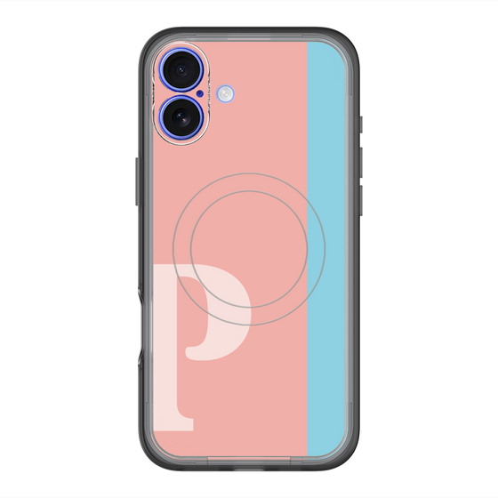 スリムプロテクションプレミアムケース with MagSafe［ オリジナル - initial color line - P pink ］