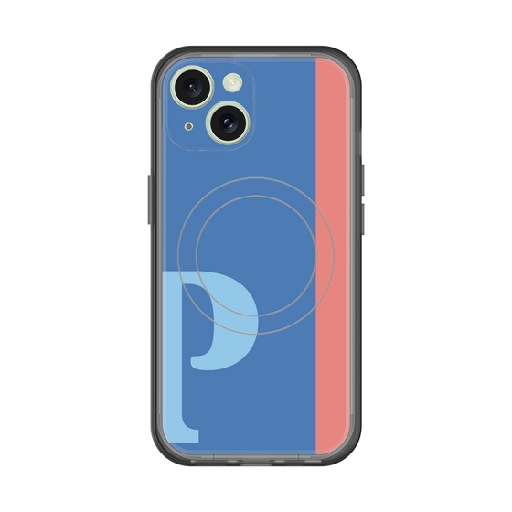 スリムプロテクションプレミアムケース with MagSafe［ オリジナル - initial color line - P blue ］