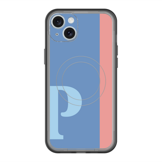 スリムプロテクションプレミアムケース with MagSafe［ オリジナル - initial color line - P blue ］