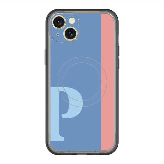 スリムプロテクションプレミアムケース with MagSafe［ オリジナル - initial color line - P blue ］