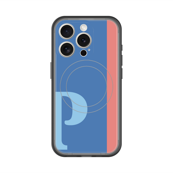 スリムプロテクションプレミアムケース with MagSafe［ オリジナル - initial color line - P blue ］