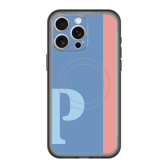 スリムプロテクションプレミアムケース with MagSafe［ オリジナル - initial color line - P blue ］