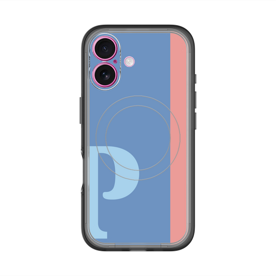 スリムプロテクションプレミアムケース with MagSafe［ オリジナル - initial color line - P blue ］