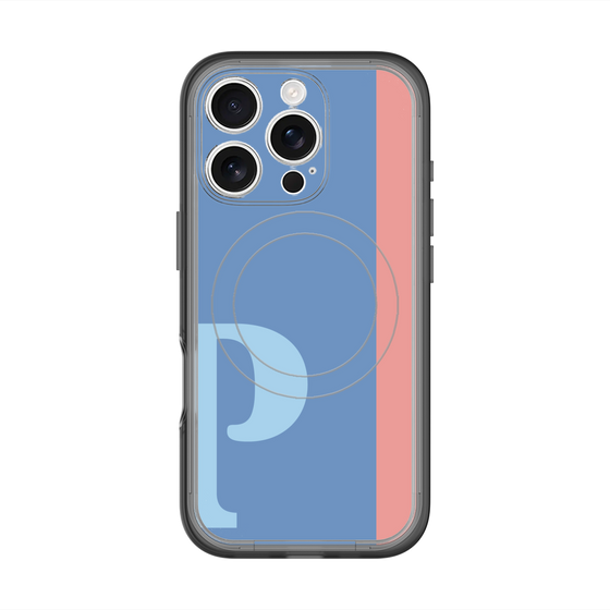 スリムプロテクションプレミアムケース with MagSafe［ オリジナル - initial color line - P blue ］