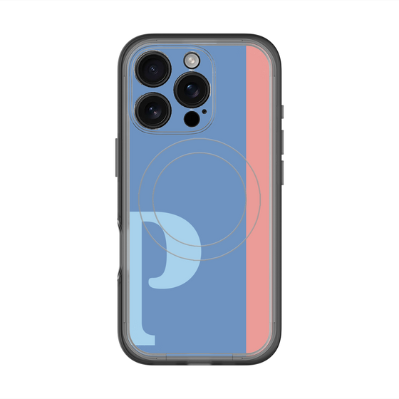 スリムプロテクションプレミアムケース with MagSafe［ オリジナル - initial color line - P blue ］