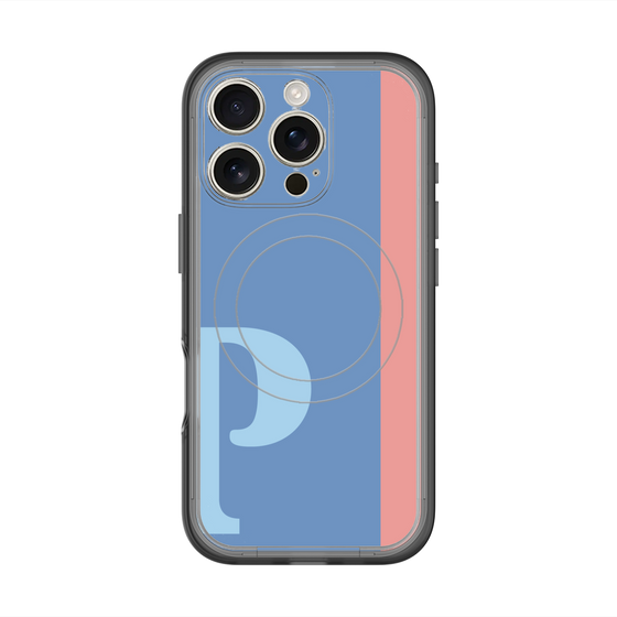スリムプロテクションプレミアムケース with MagSafe［ オリジナル - initial color line - P blue ］
