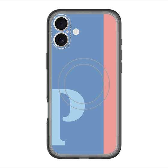 スリムプロテクションプレミアムケース with MagSafe［ オリジナル - initial color line - P blue ］