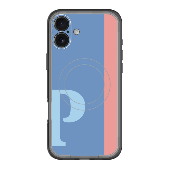 スリムプロテクションプレミアムケース with MagSafe［ オリジナル - initial color line - P blue ］