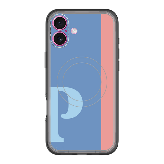 スリムプロテクションプレミアムケース with MagSafe［ オリジナル - initial color line - P blue ］