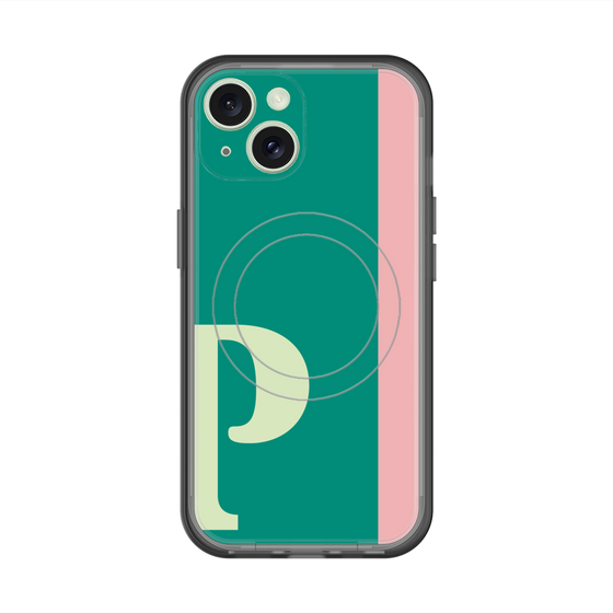 スリムプロテクションプレミアムケース with MagSafe［ オリジナル - initial color line - P green ］
