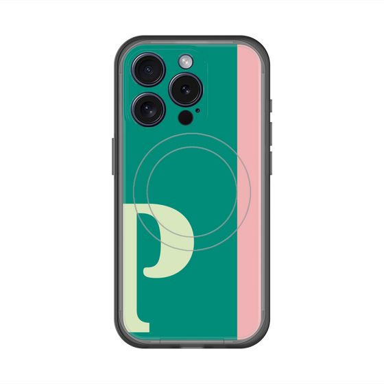 スリムプロテクションプレミアムケース with MagSafe［ オリジナル - initial color line - P green ］