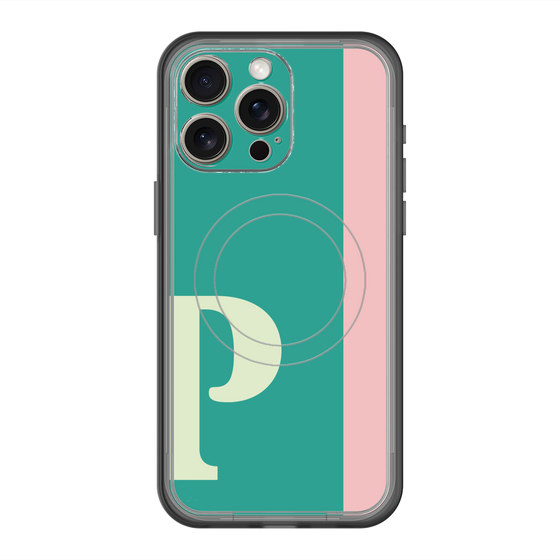 スリムプロテクションプレミアムケース with MagSafe［ オリジナル - initial color line - P green ］