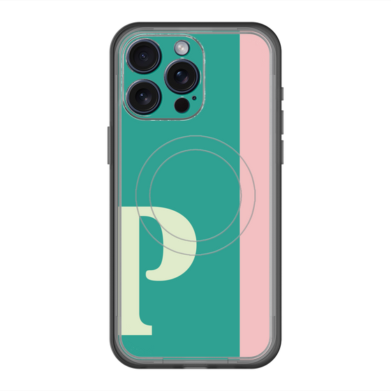 スリムプロテクションプレミアムケース with MagSafe［ オリジナル - initial color line - P green ］