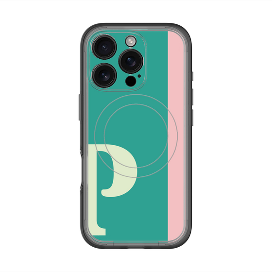 スリムプロテクションプレミアムケース with MagSafe［ オリジナル - initial color line - P green ］