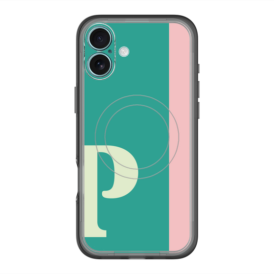スリムプロテクションプレミアムケース with MagSafe［ オリジナル - initial color line - P green ］
