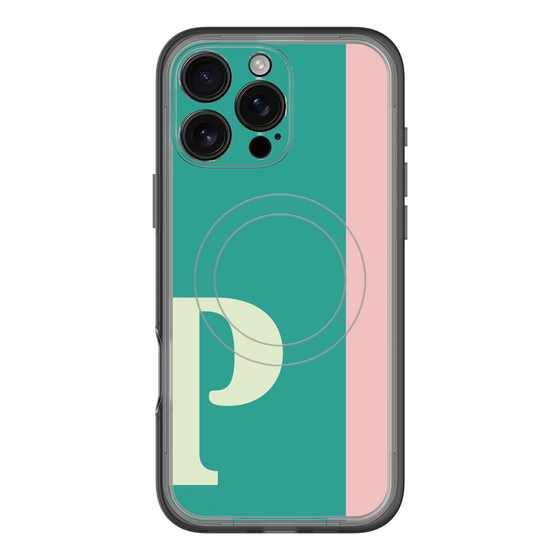 スリムプロテクションプレミアムケース with MagSafe［ オリジナル - initial color line - P green ］