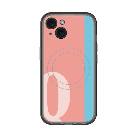 スリムプロテクションプレミアムケース with MagSafe［ オリジナル - initial color line - Q pink ］