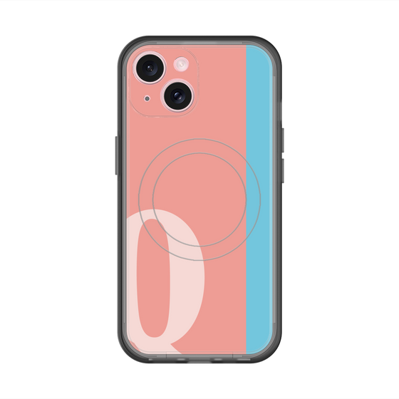 スリムプロテクションプレミアムケース with MagSafe［ オリジナル - initial color line - Q pink ］