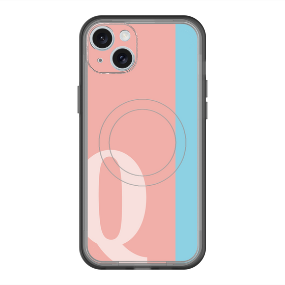 スリムプロテクションプレミアムケース with MagSafe［ オリジナル - initial color line - Q pink ］