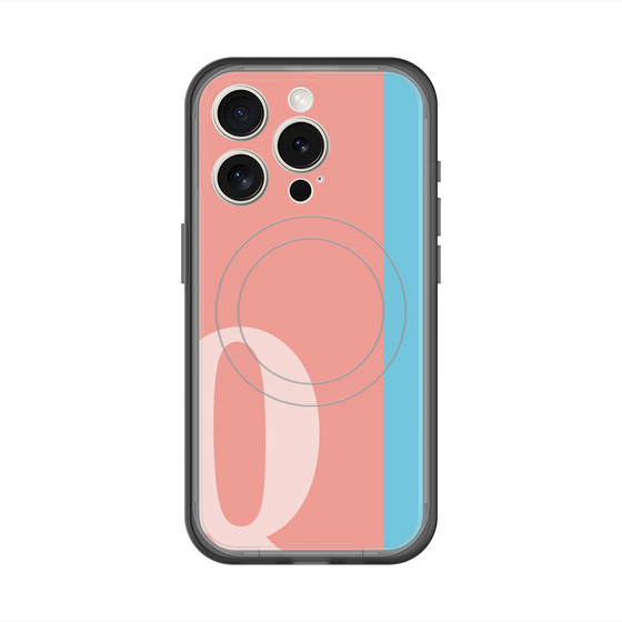 スリムプロテクションプレミアムケース with MagSafe［ オリジナル - initial color line - Q pink ］