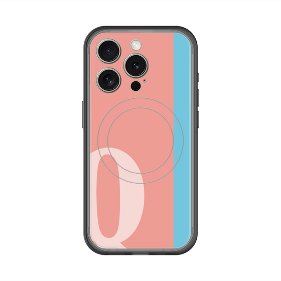 スリムプロテクションプレミアムケース with MagSafe［ オリジナル - initial color line - Q pink ］