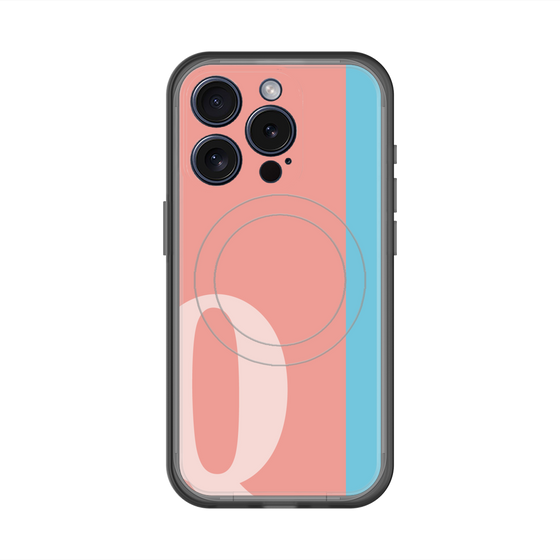 スリムプロテクションプレミアムケース with MagSafe［ オリジナル - initial color line - Q pink ］