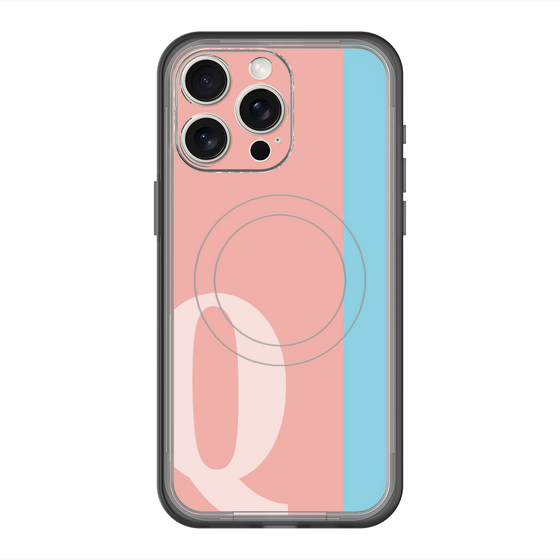 スリムプロテクションプレミアムケース with MagSafe［ オリジナル - initial color line - Q pink ］