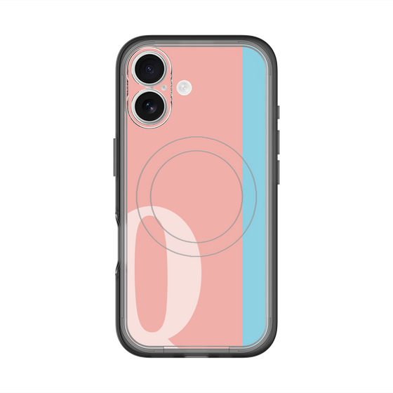スリムプロテクションプレミアムケース with MagSafe［ オリジナル - initial color line - Q pink ］