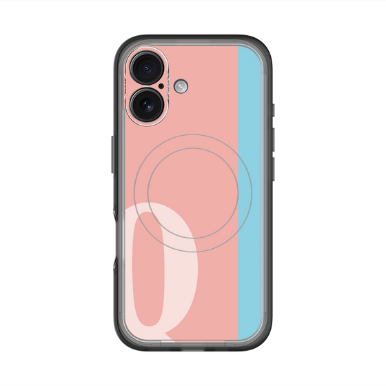 スリムプロテクションプレミアムケース with MagSafe［ オリジナル - initial color line - Q pink ］
